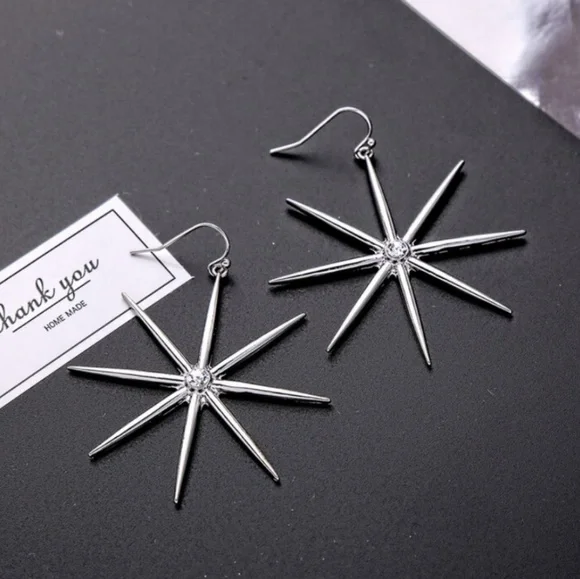 3/ $15 New Large Anise Star Earrings - Picture 2 of 2